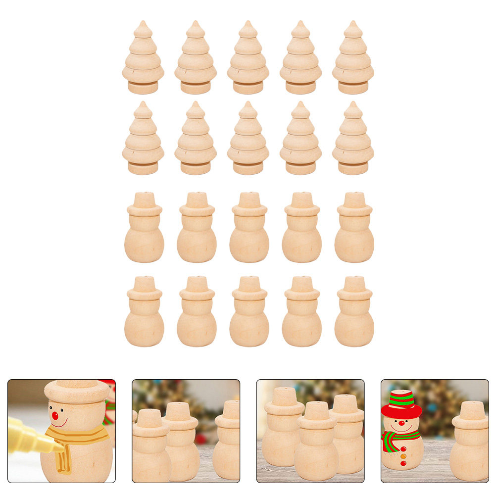 Home Decor Xmas Tree - 20 Pezzi di Pupazzi da Colorare