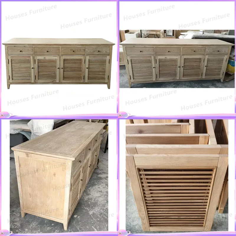 Home Decor Furniture - Mobile scarpiera in legno naturale di