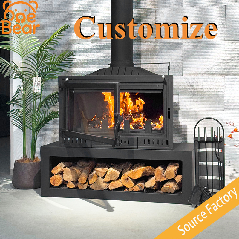 Home Decor Furniture - Caminetto a legna incassato personalizzabile, stufa