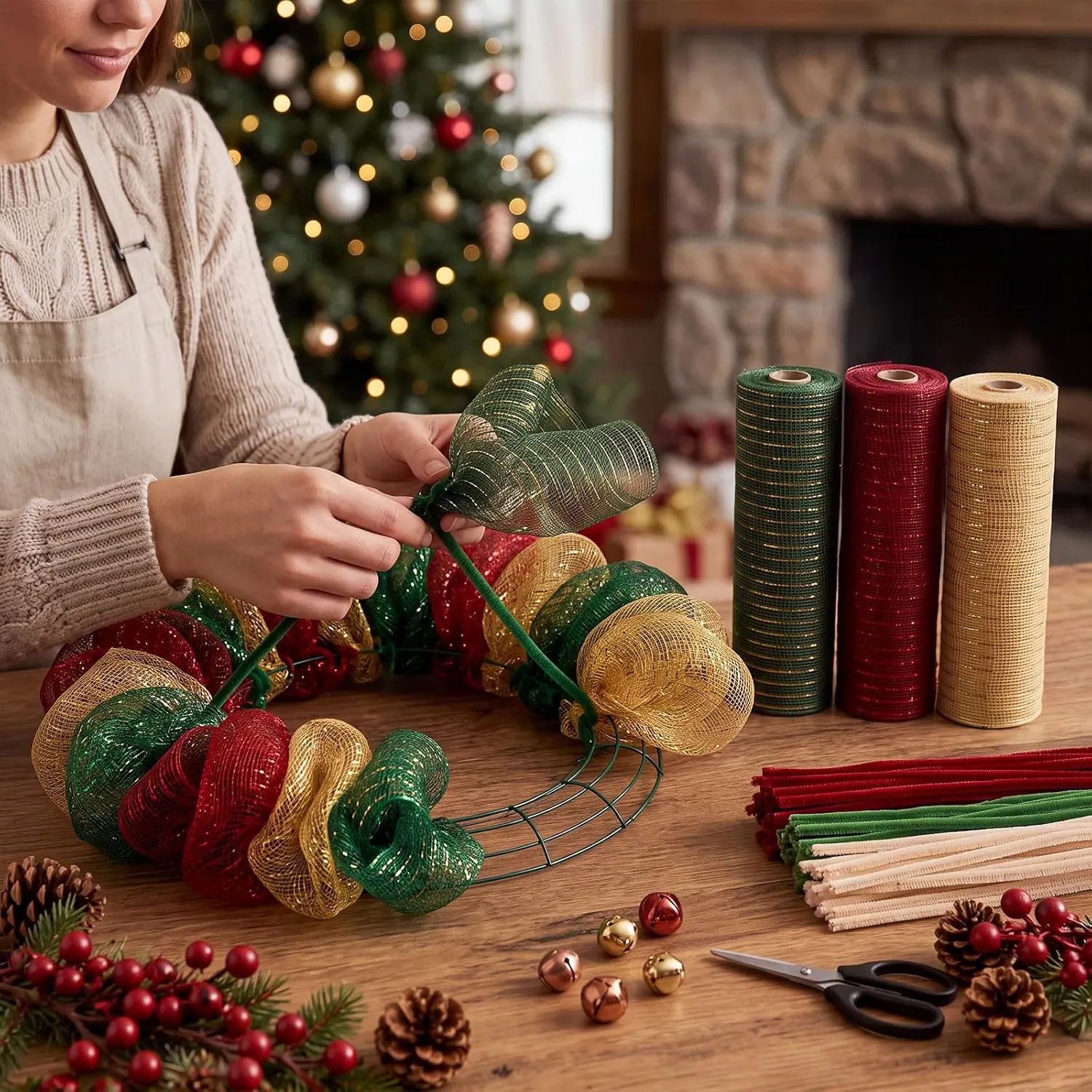 1 rotolo di nastro a griglia p - Home Decor Xmas Tree recensione e prezzo