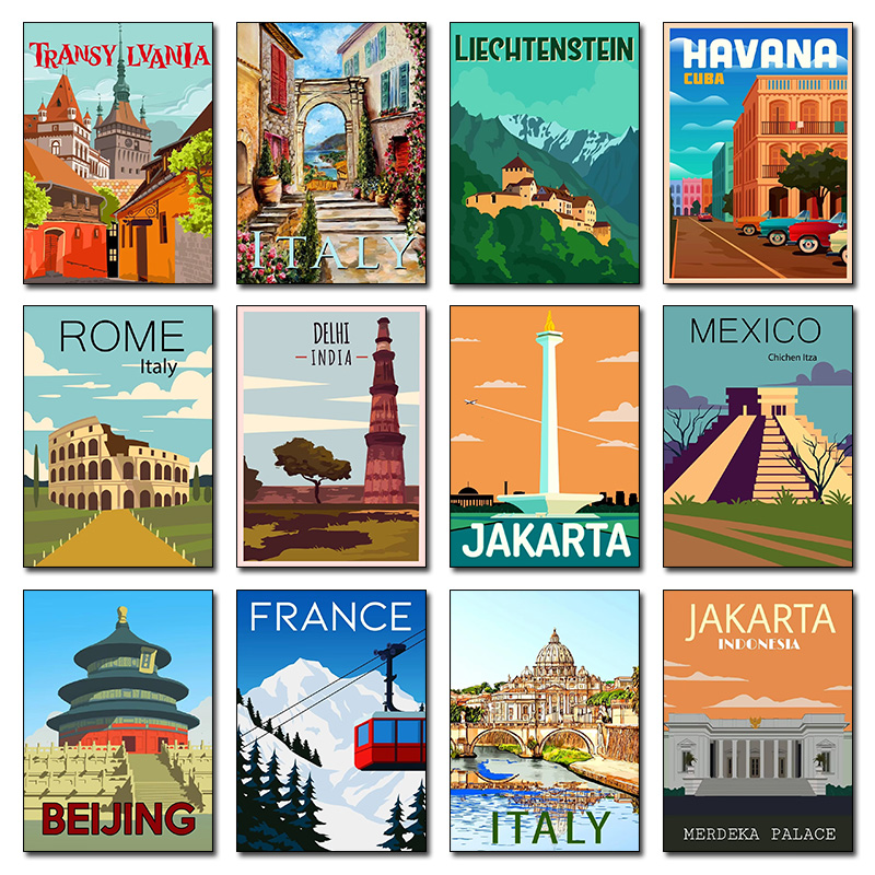 Poster di Viaggio in Stile Ret - Home Decor Jakarta recensione e prezzo