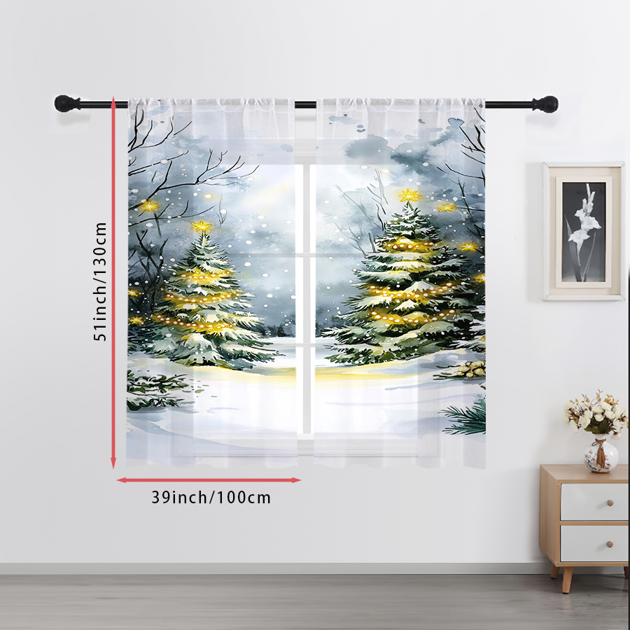 2 Pezzi di Tende Trasparenti c - Home Decor Xmas Tree recensione e prezzo